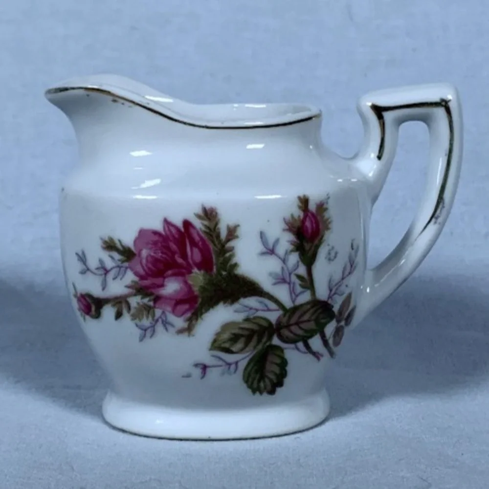 15 Pc Mini Porcelain Moss Rose Dish Set Hand Painted Gold Trim Japan